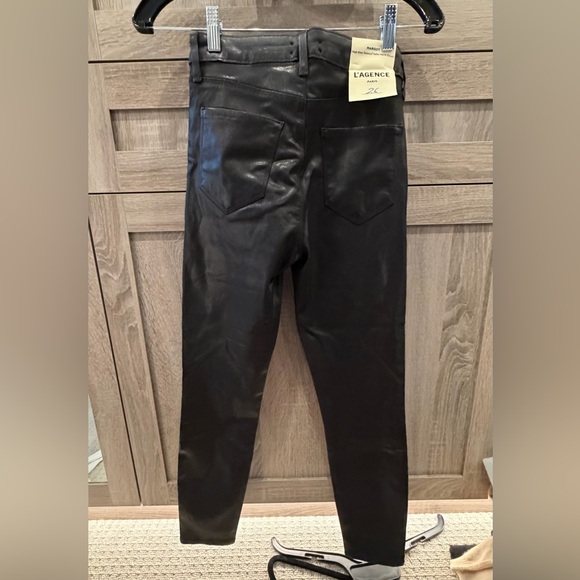 L'AGENCE MARGOT coated Black Skinny Leg Jeans - Picture 2 of 3